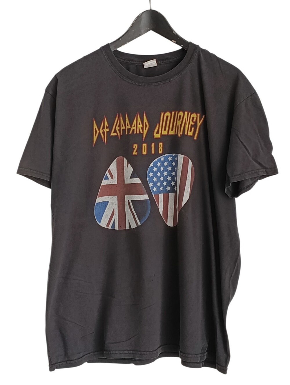 2018 Def Leppard Journey Concert Tour Tee Black Gildan Softstyle XL
